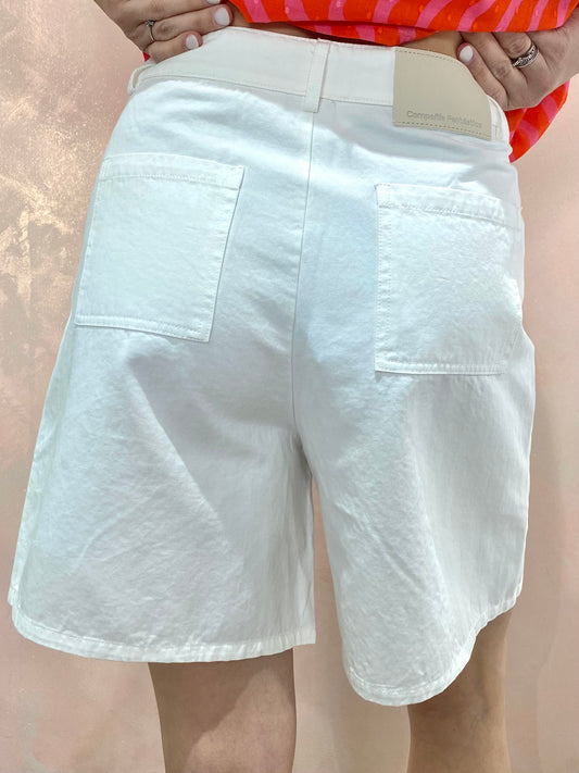 Bermuda Bianco Cinque Tasche in Cotone – Compania Fantastica