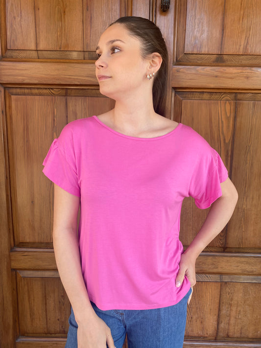 T-Shirt Rouches Rosa