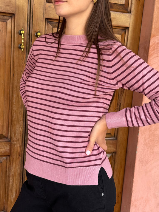 Maglia girocollo a righe pari Four Seasons - Fant. Righe