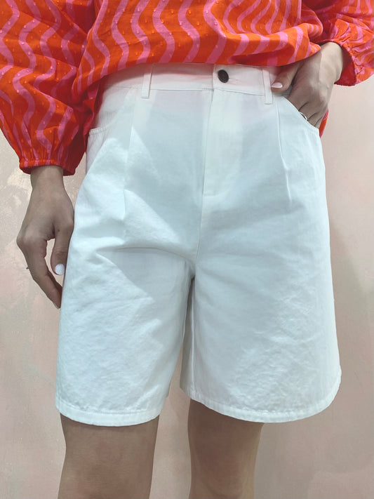 Bermuda Bianco Cinque Tasche in Cotone – Compania Fantastica