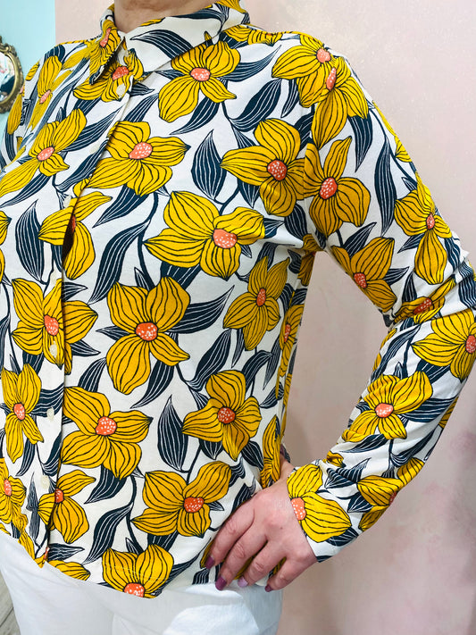 Camicia Stampa Floreale Narciso in Jersey di Viscosa – Compania Fantastica