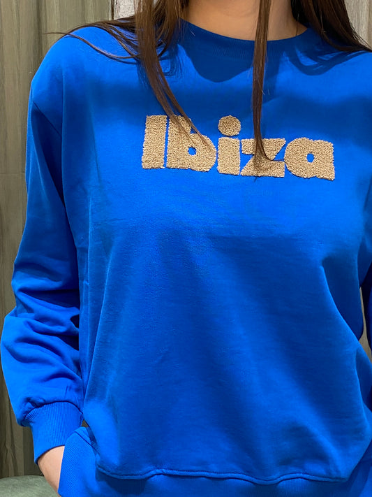 Felpa Ibiza Ricamo in Rilievo Bluette – Compania Fantastica