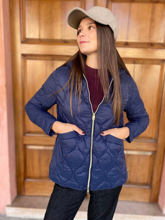 Piumino Onion Quilt Blue con cappuccio