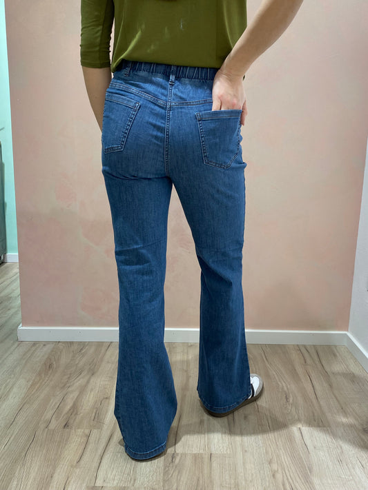 Jeans flare con tasche in Light Denim - Delave'