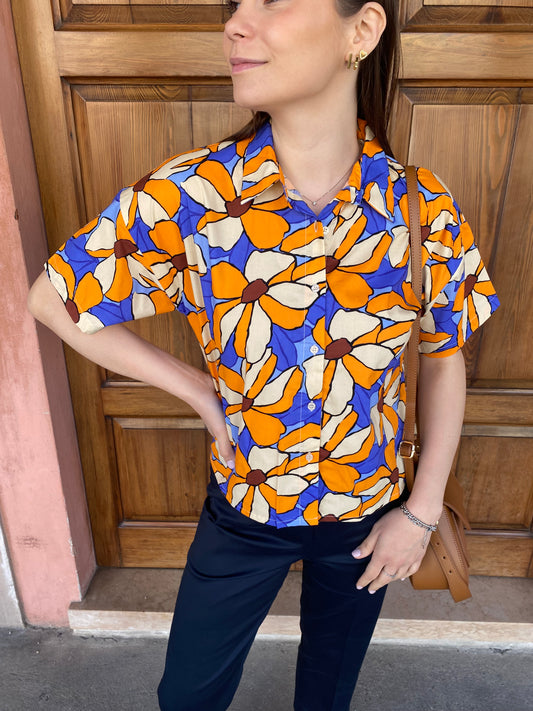 Camicia Maxi Fiori Compania Fantastica – 100% Cotone