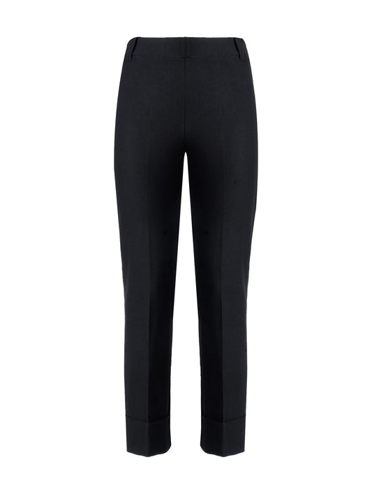 Pantalone a gamba dritta in Compact Light - Nero