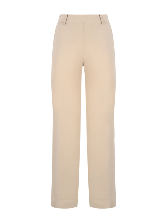 Pantalone a gamba dritta in Compact Light - Champignon