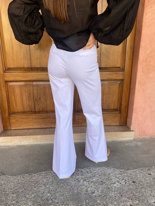 Pantalone Flare Compact Light Bianco – Ragno