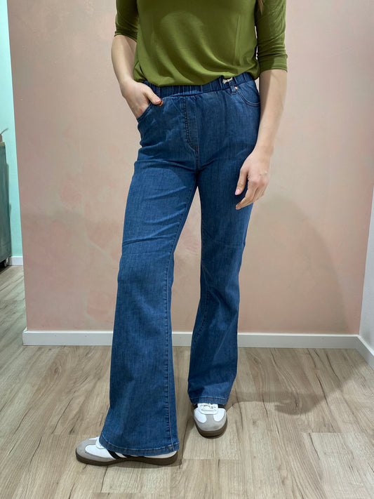 Jeans flare con tasche in Light Denim - Delave'