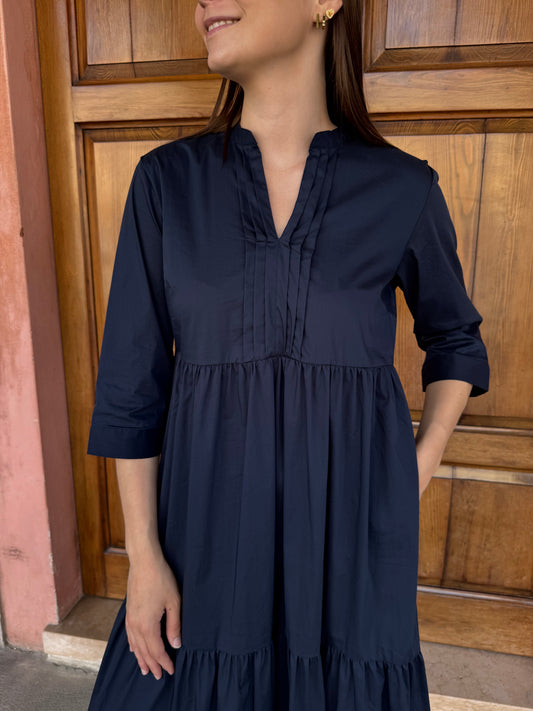 Abito Lungo Balze in Poplin di Cotone – Ragno