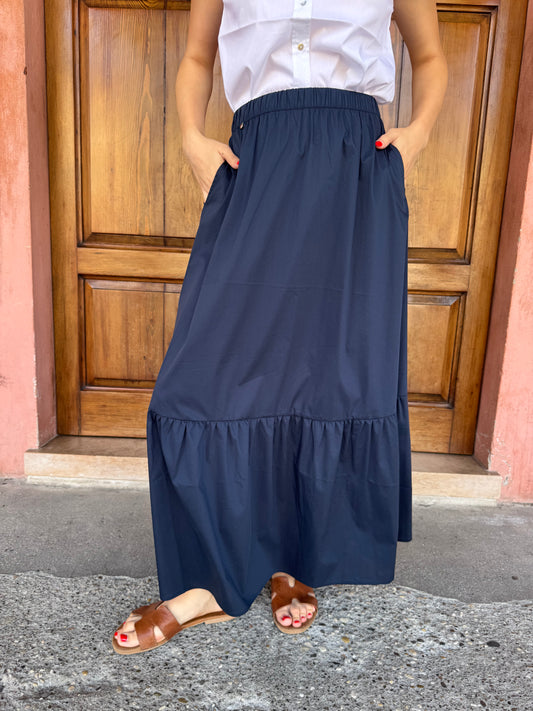 Gonna Lunga in Poplin di Cotone – Ragno Abbigliamento