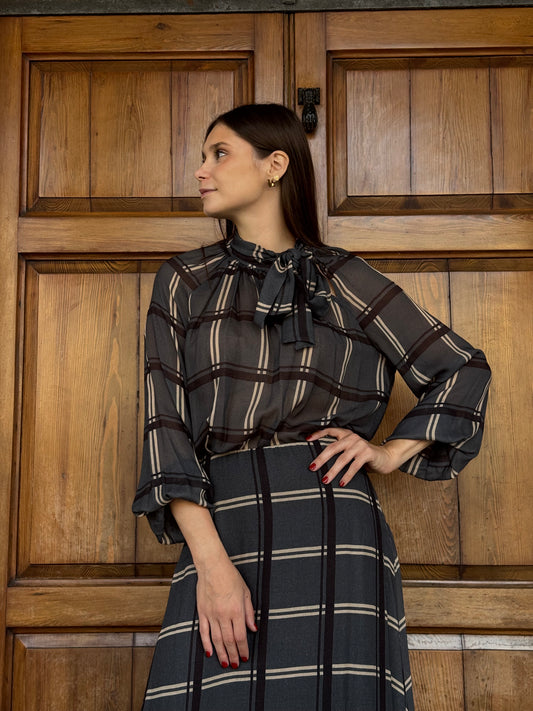 Camicia Check con Fiocco Laterale