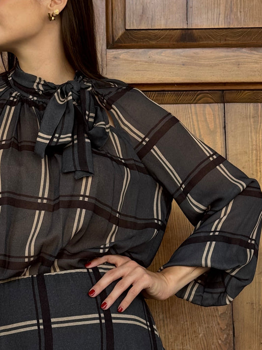 Camicia Check con Fiocco Laterale