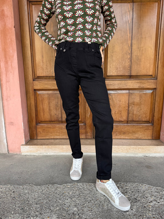 Jeans Skinny Nero Ragno in Super Denim