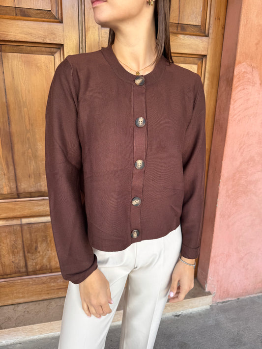 Cardigan Girocollo Bottoni Bicolore – Compania Fantastica