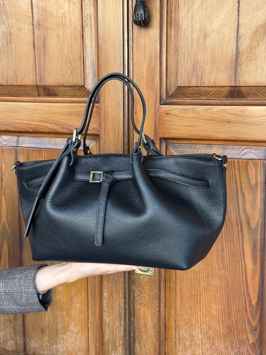 Borsa Tote Donna in Vera Pelle con Tracolla