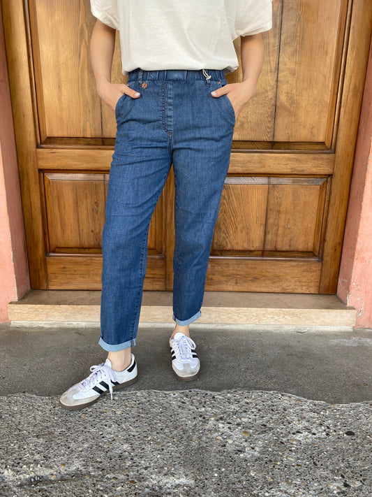 Jeans a carota con tasche in Light Denim
