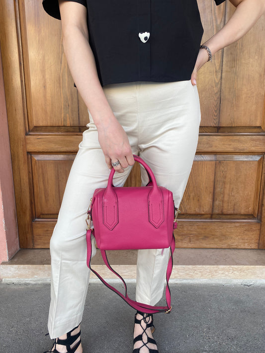 Bauletto a Mano in Vera Pelle con Tracolla – La Bottega Creativa