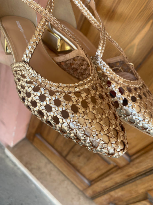 Ballerina Incrociata Pelle Platino – Gioseppo