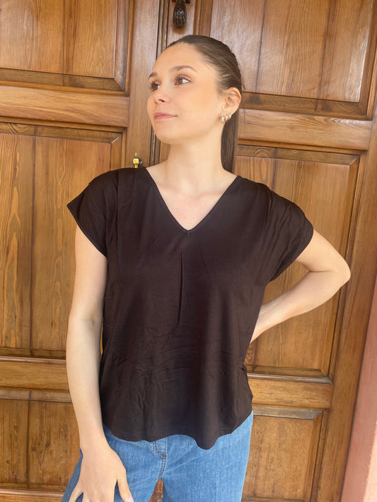 T-Shirt drappeggio Nera