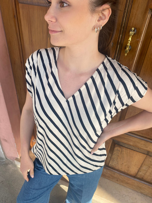 T-Shirt drappeggio STRIPES