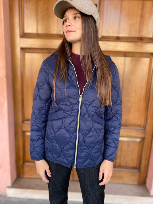 Piumino Onion Quilt Blue con cappuccio
