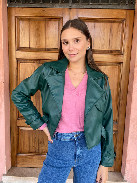Giacca Cropped Verde
