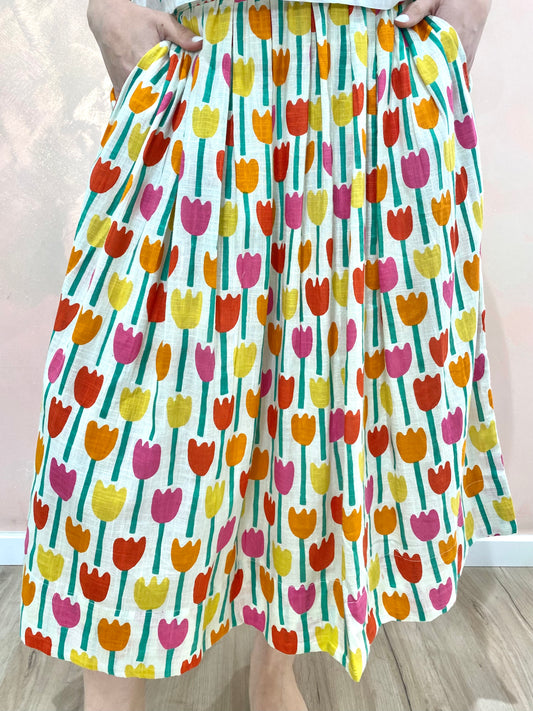 Gonna midi tulipani