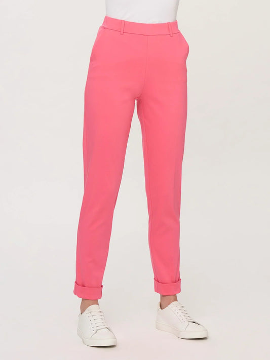 Pantalone chino in Satin Power - Hot Pink