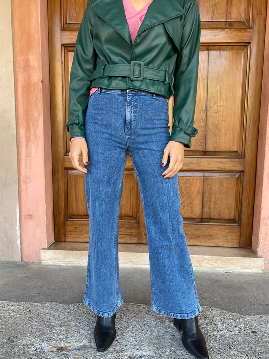 Wide Jeans tasche cuore