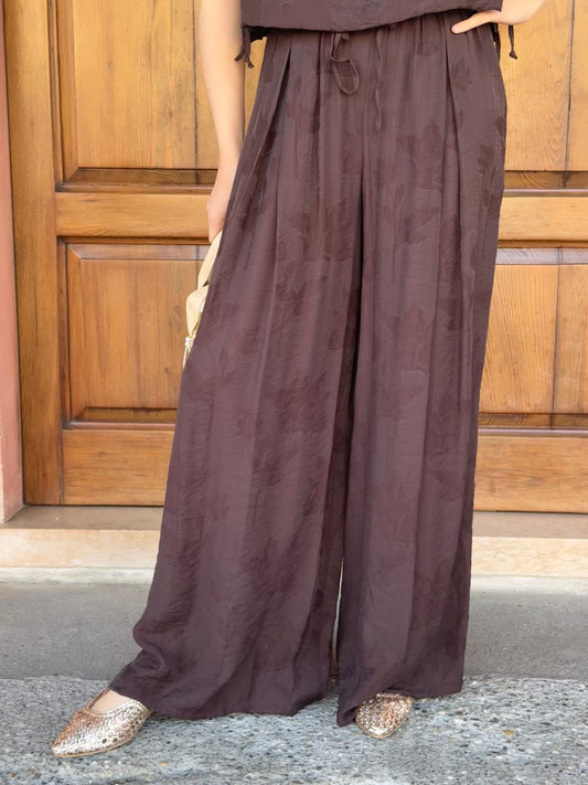 Pantalone Palazzo Lokita – Viscosa Ricamata Effetto Devorato