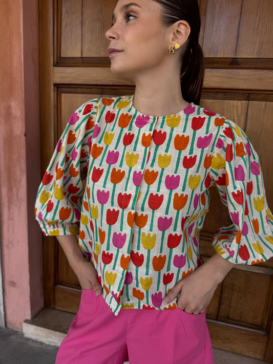 Blusa Tulipani Fantasia Floreale – Compania Fantastica
