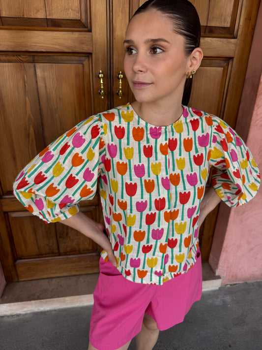 Blusa Tulipani Fantasia Floreale – Compania Fantastica