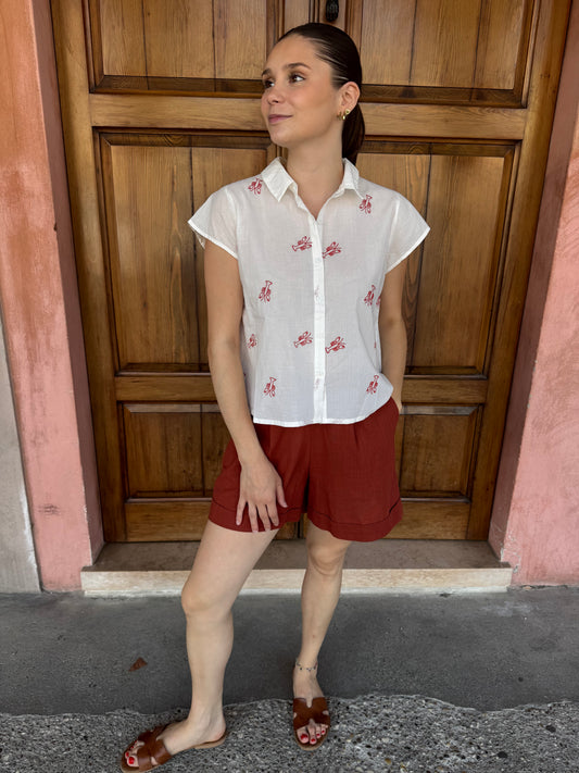 Camicia Aragoste Ricamate – Compania Fantastica