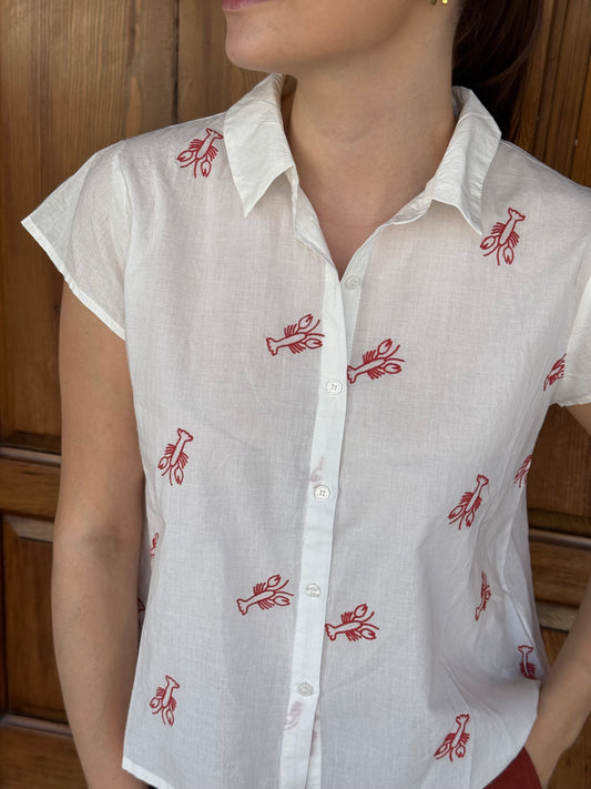 Camicia Aragoste Ricamate – Compania Fantastica