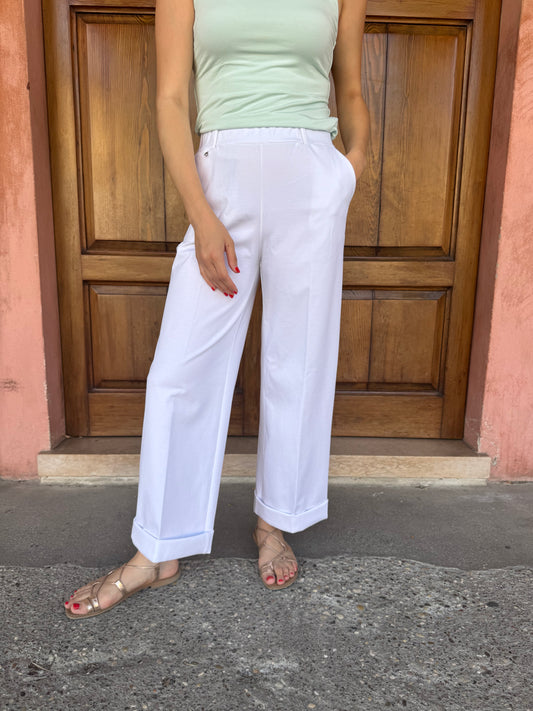 Pantalone a Palazzo Ragno – Compact Light Bianco