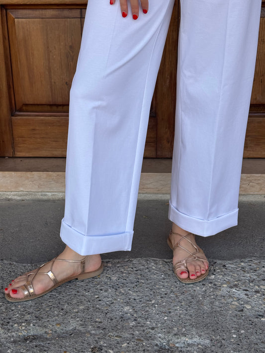 Pantalone a Palazzo Ragno – Compact Light Bianco