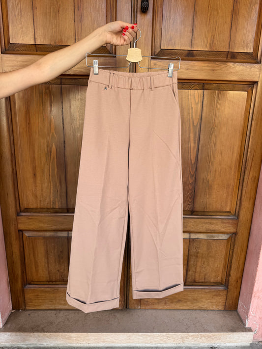 Pantalone a Palazzo Ragno – Compact Light Warm Taupe