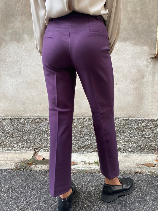 Pantalone Cropped Flare - Prugna