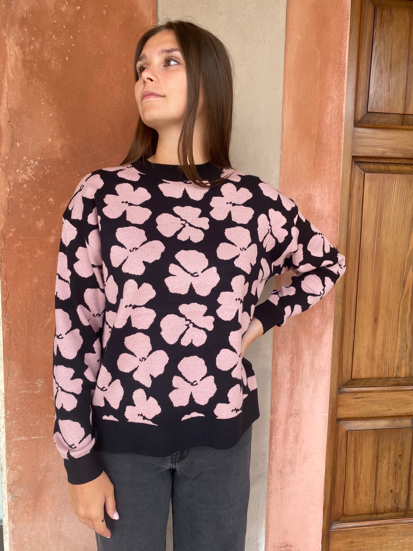 Maglione Jacinto in maglia jacquard con stampa floreale