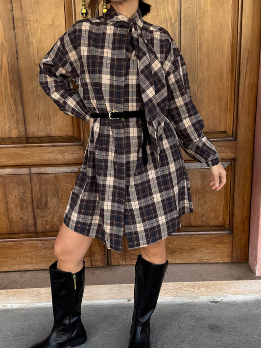 Maxi Camicia a Quadri Mini Abito