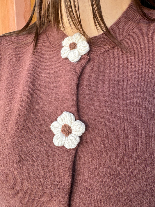 Cardigan Bottoni Fiore